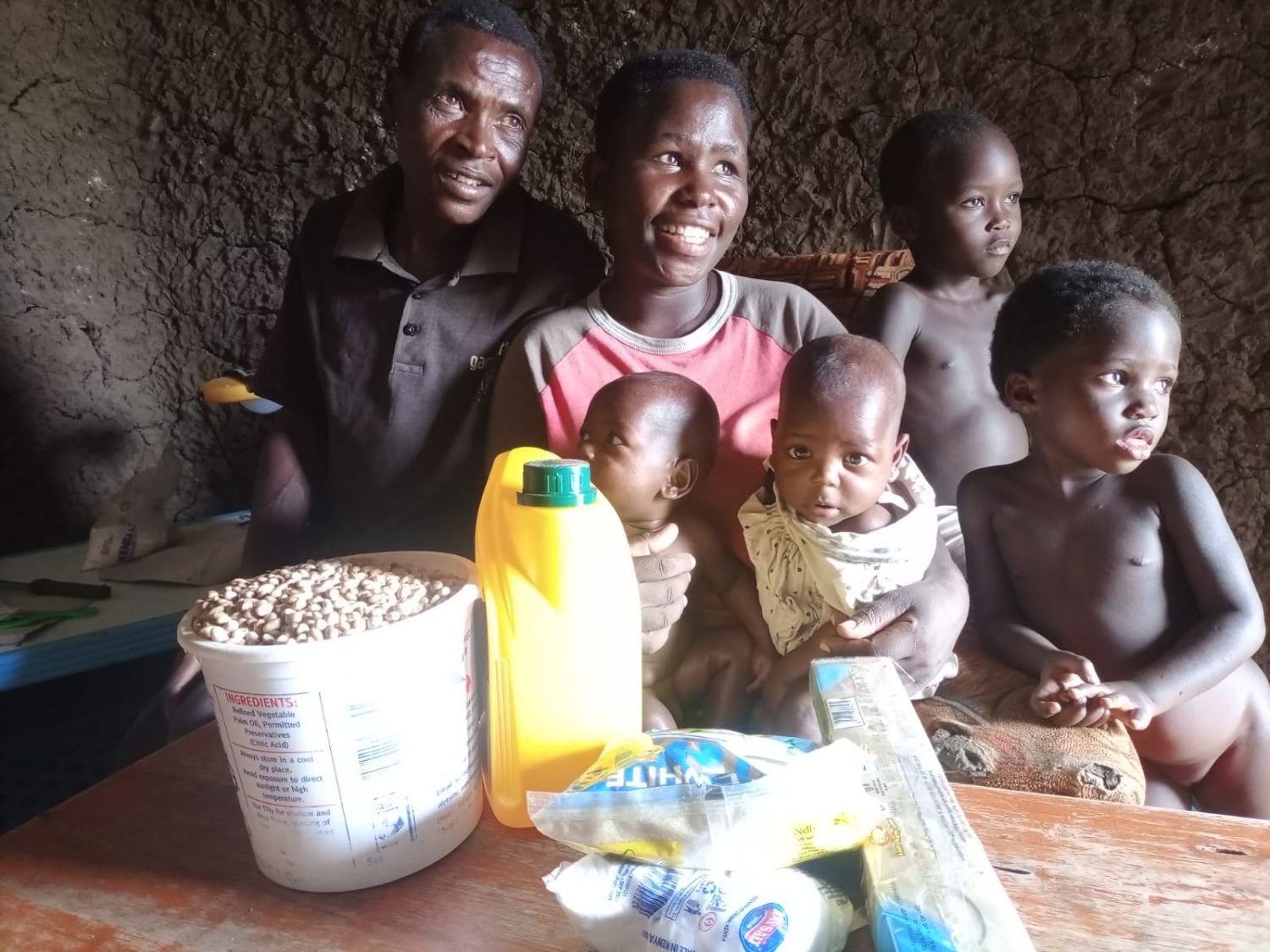 Family receives Essential Food Basket