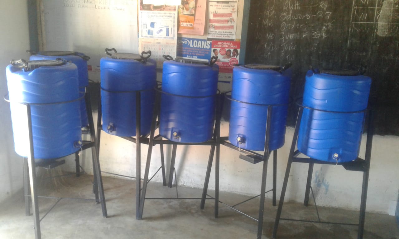 Some of the additional handwashing stations P4P procured for schools
