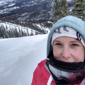 Angie learns to ski